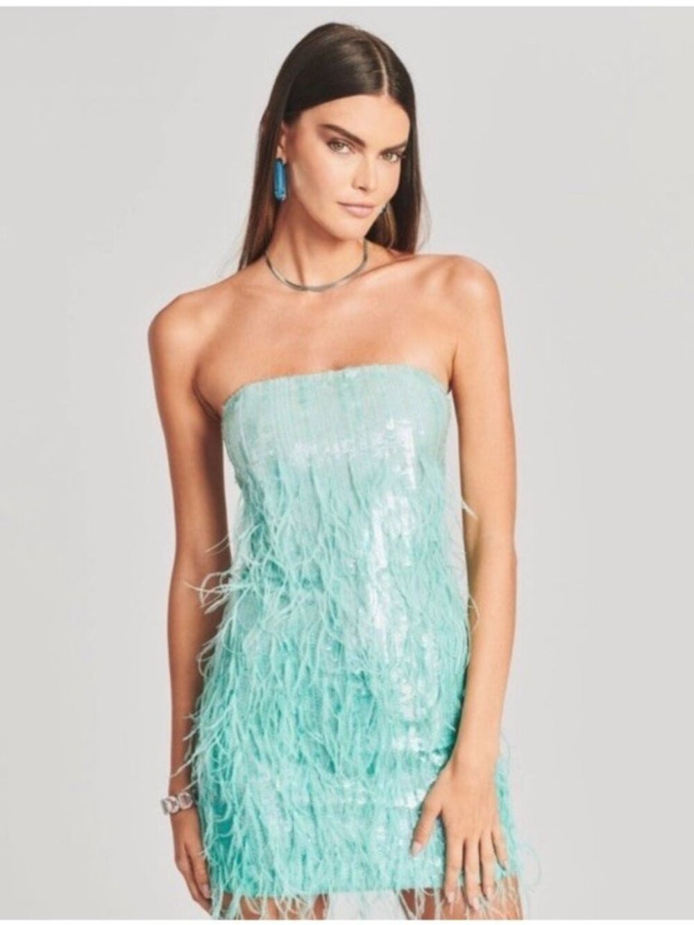 retrofete Anastasia Dress in Turquoise Powder Green